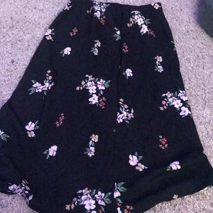 Black &White Skirt with flowers